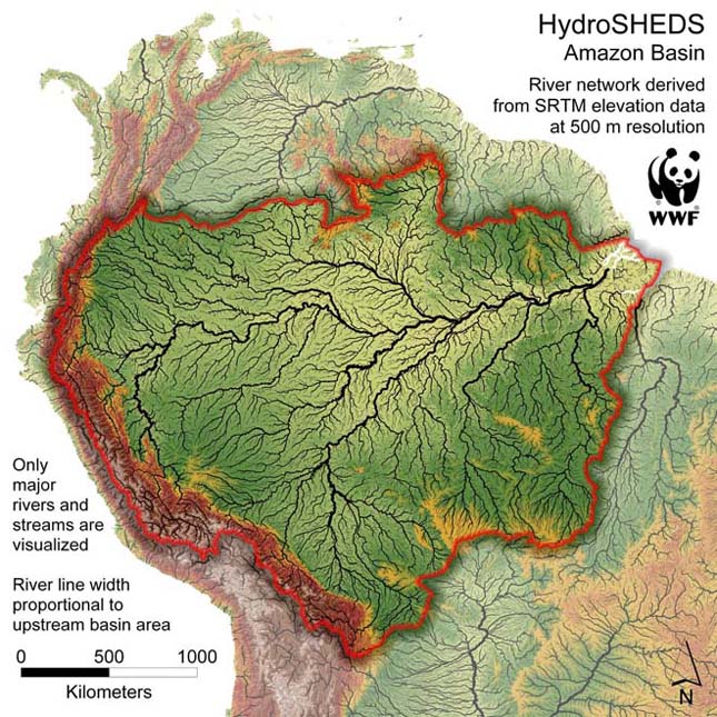 Amazonas medence térkép