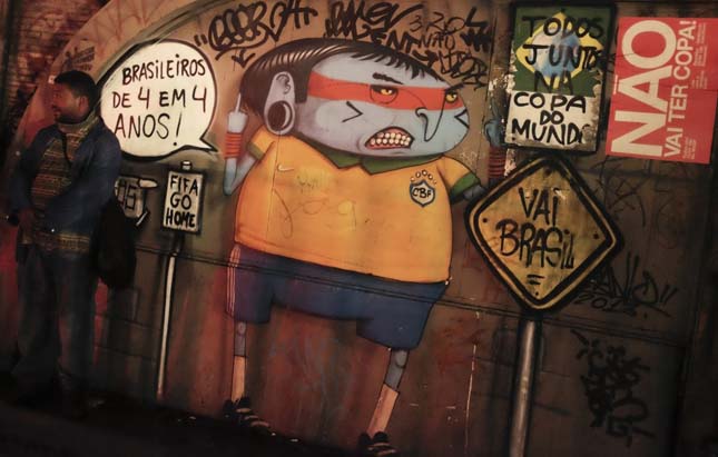 FIFA ellenes graffitik Brazíliában