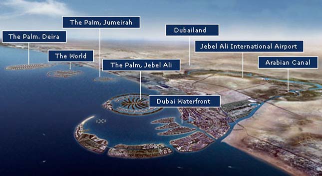 Dubai mesterséges szigetei