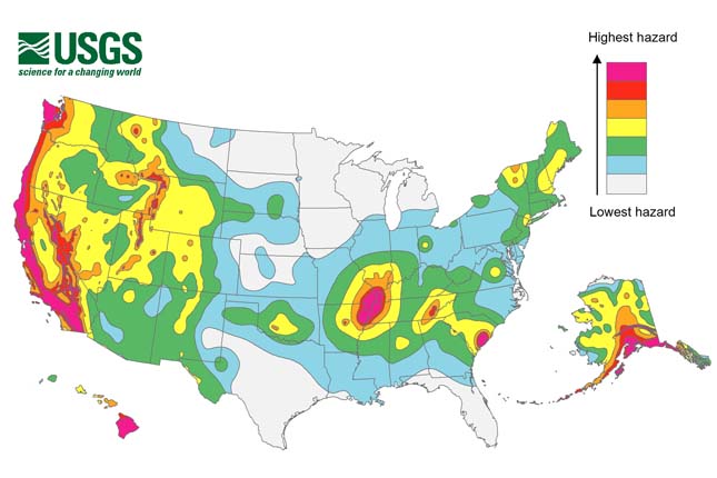 Földrengésveszély USA