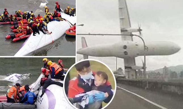 Folyóba zuhant egy repülőgép Tajvanon