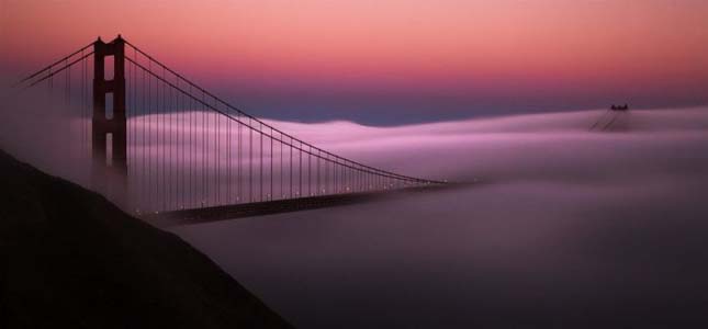 A ködben úszó Golden Gate