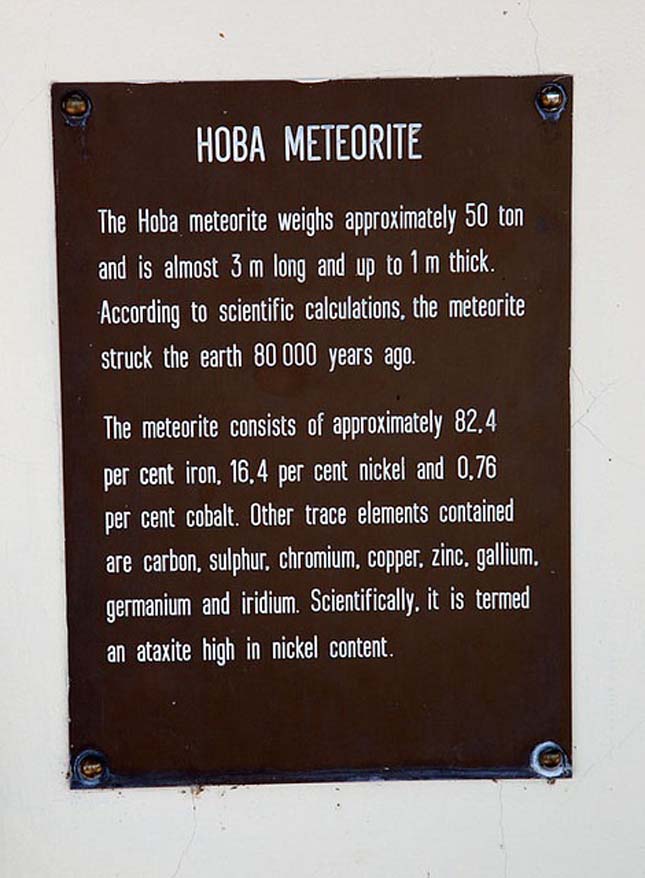 Hoba meteorit, a világ legnagyobb meteoritja