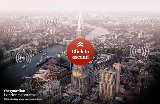 Körpanoráma a londi Üvegszilánk (The Shard) tetejéről