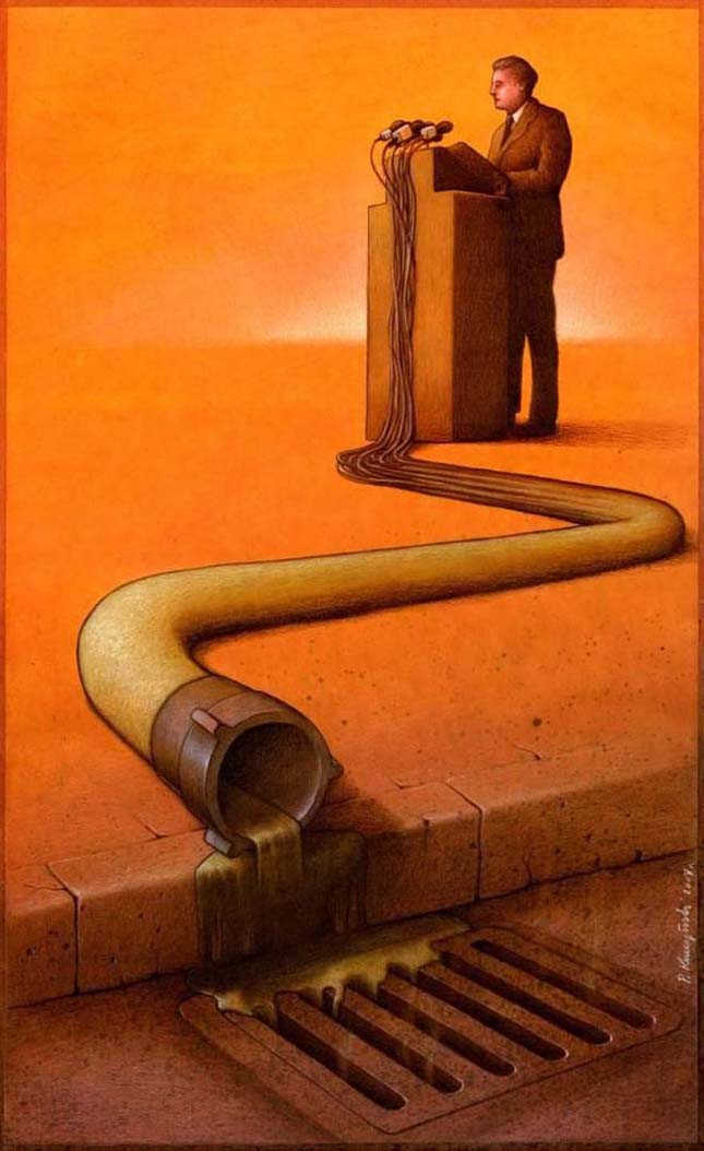 Pawel Kuczynski szatirikus illusztrációi