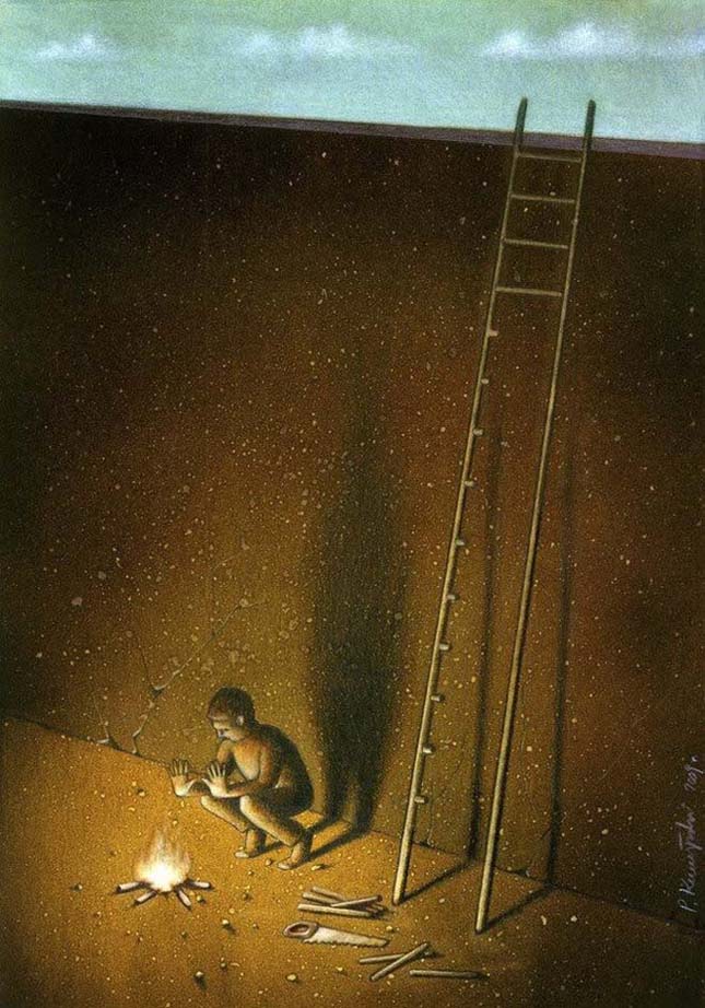 Pawel Kuczynski szatirikus illusztrációi