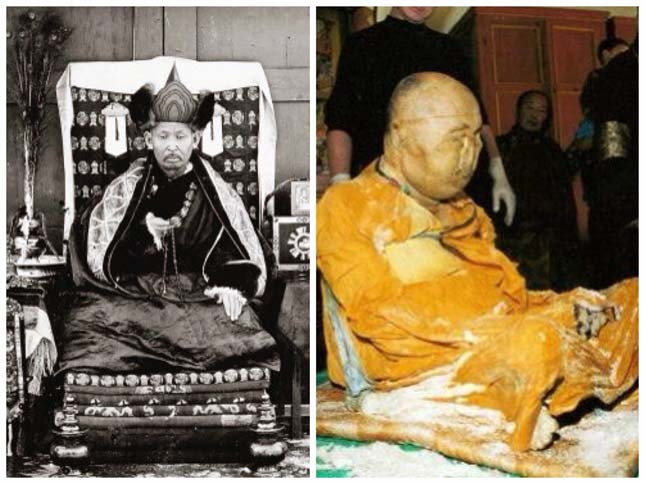 Lótuszülésben mumufikálódott szerzetes