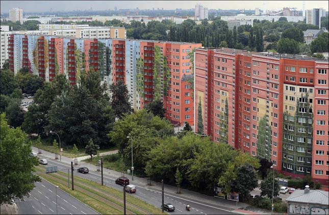 Színesen festett Lakótelep