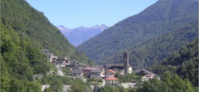 Viganella, az óriástükörrel megvilágított falu