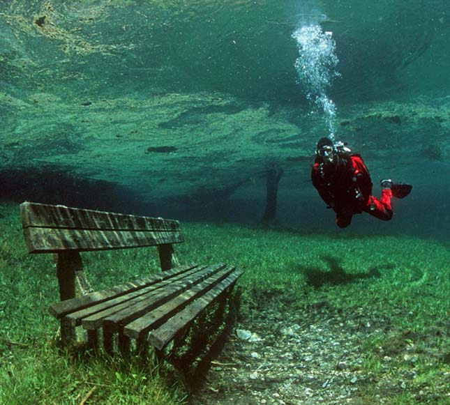 Búvárkodás az ausztriai Zöld-tóban