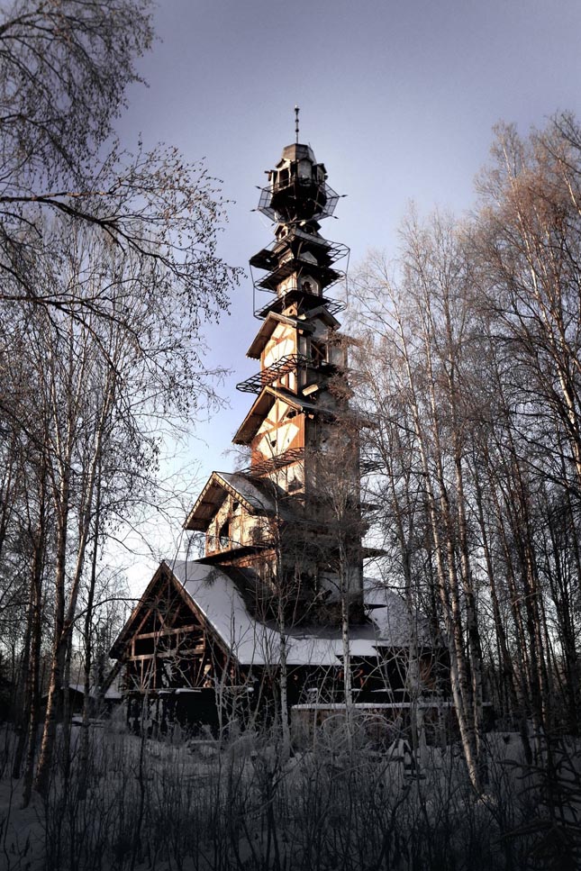 toronyház az alaszkai erdőben