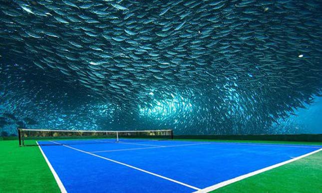 Víz alatti tenisz stadion