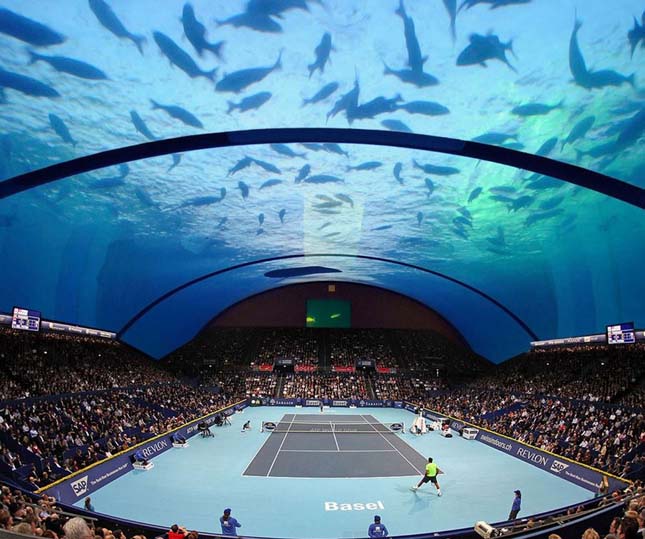 Víz alatti tenisz stadion