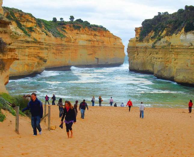 Loch Ard Gorge Beach, Port Campbell Nemzeti Park, Victoria, Ausztrália