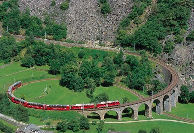 Albula-Bernina railway line, Switzerland