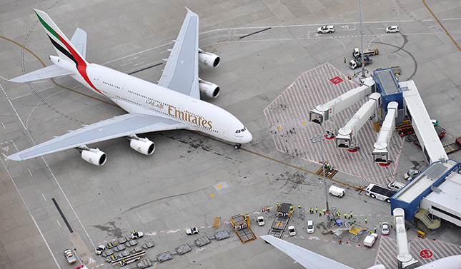 Emirates A380 operating into Australia for the very first time.